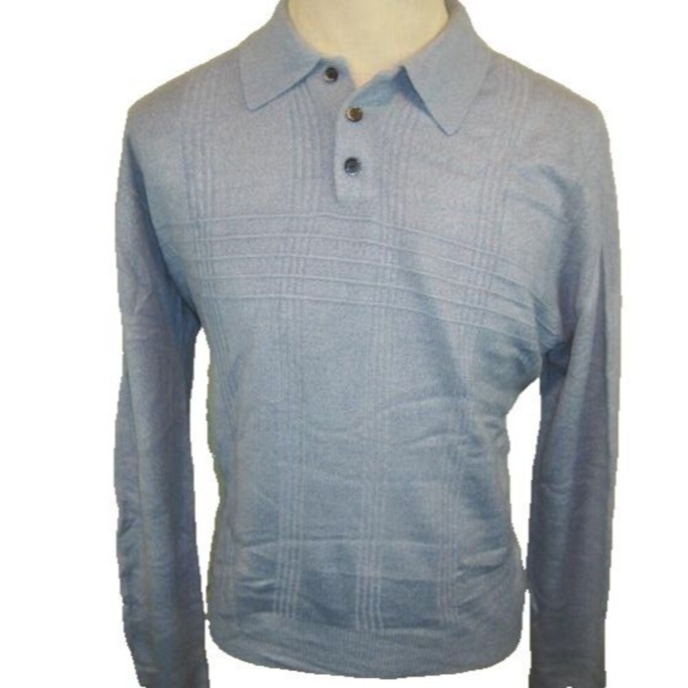 Mens Dockers Carolina Blue Rugby Style Pullover Sweater sz Med